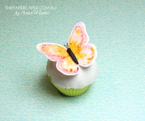 The Stamp Review Crew features Watercolour Wings. Stamping on fondant icing. Details @ www.thepapercaper.com.au