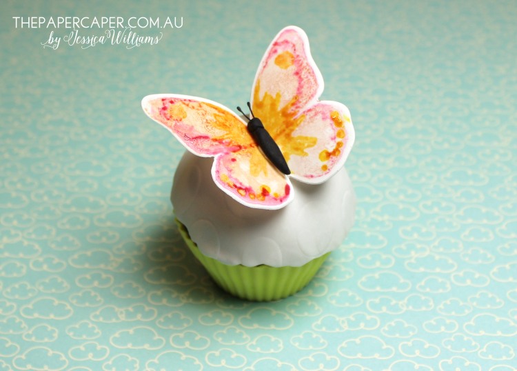 The Stamp Review Crew features Watercolour Wings. Stamping on fondant icing. Details @ www.thepapercaper.com.au