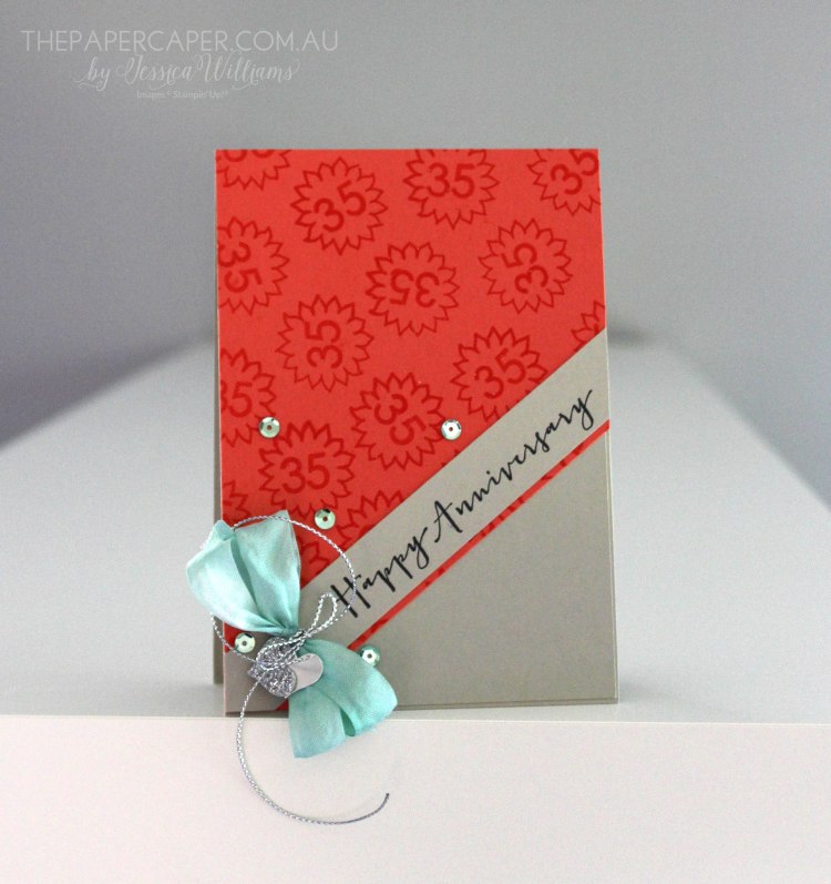 Wedding Anniversary card I Stampin' Up! Timeless Love I Coral Anniversary I Global Design Project #GDP006 I www.thepapercaper.com.au by Jessica Williams