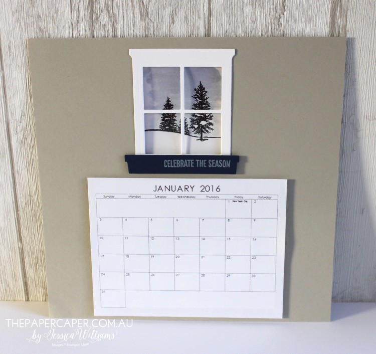 Seasonal calendar featuring Happy Scenes and Hearth & Home thinlits I The Stamp Review Crew blog hop I Stampin' Up!